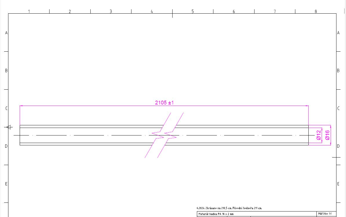 Technický nákres_plastová výztuha límce